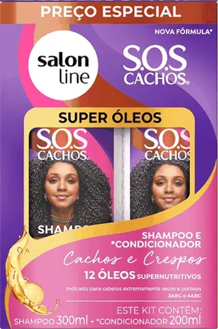 Kit shampoo e condicionador Salon Line SOS Cachos Super Óleos